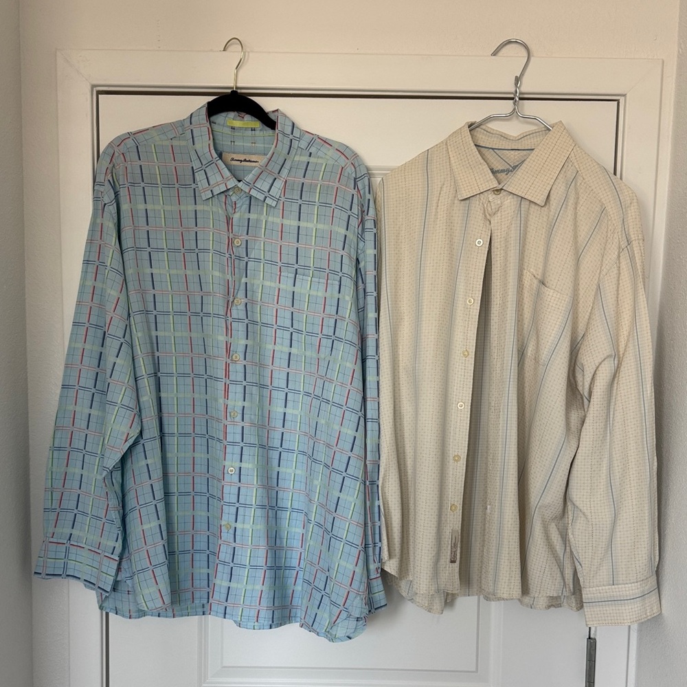 Tommy Bahama Light Blue and Cream Shirts sz xxl